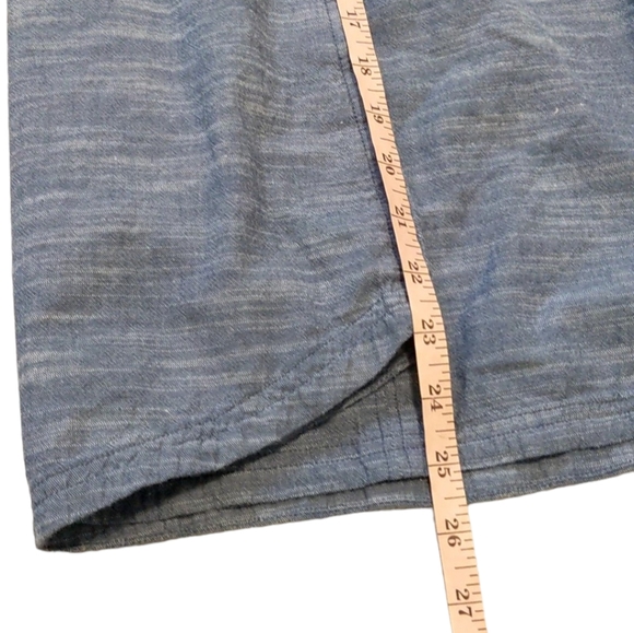 Pact Organic Cotton Chambray Blue Casual Short Sleeve Dress Size Medium - Picture 6 of 7